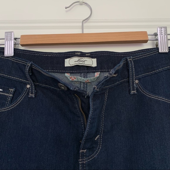 Levi's - 512 Perfectly Slimming Dark Blue Denim Skirt - Size 14 - Picture 4 of 7